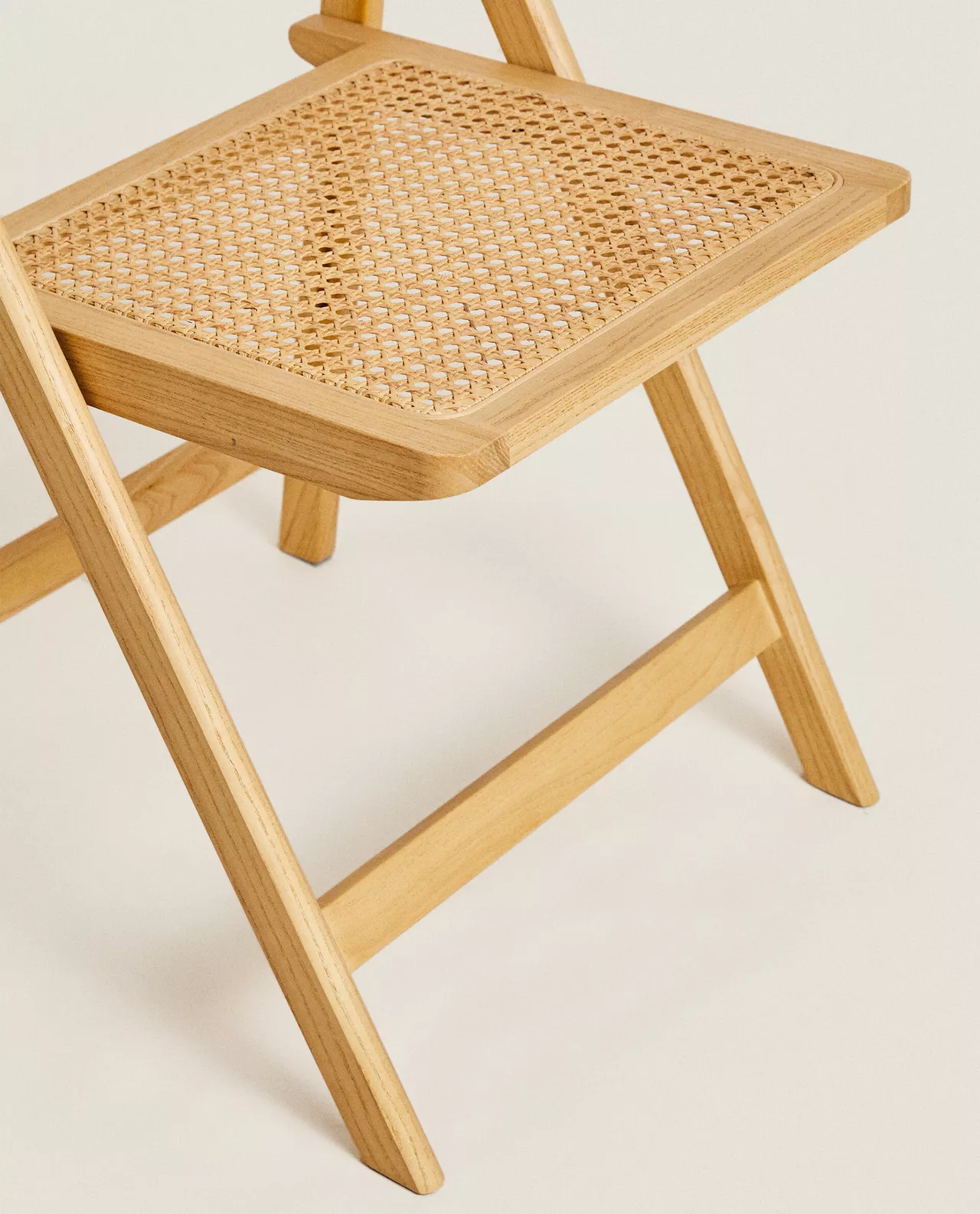 Silla plegable madera y ratán